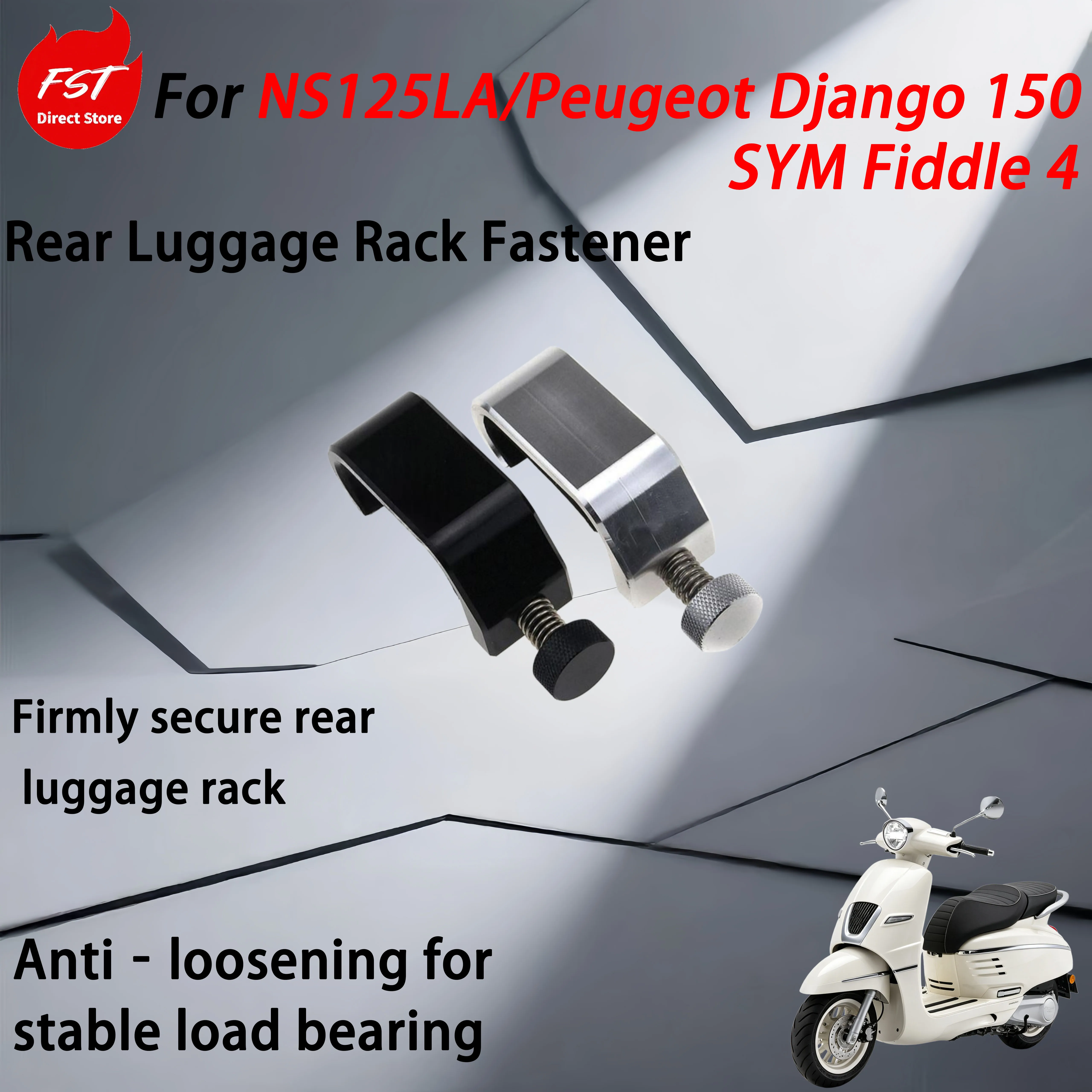 For NS125LA / Peugeot Django 150 / SYM Fiddle 4 modification accessories, the shelf clips are used to secure the shelves.
