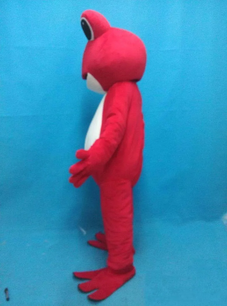 

Rose red frog cartoon mascot costumes High quality easy to wear adult size advertising outfit for christmas carnival party