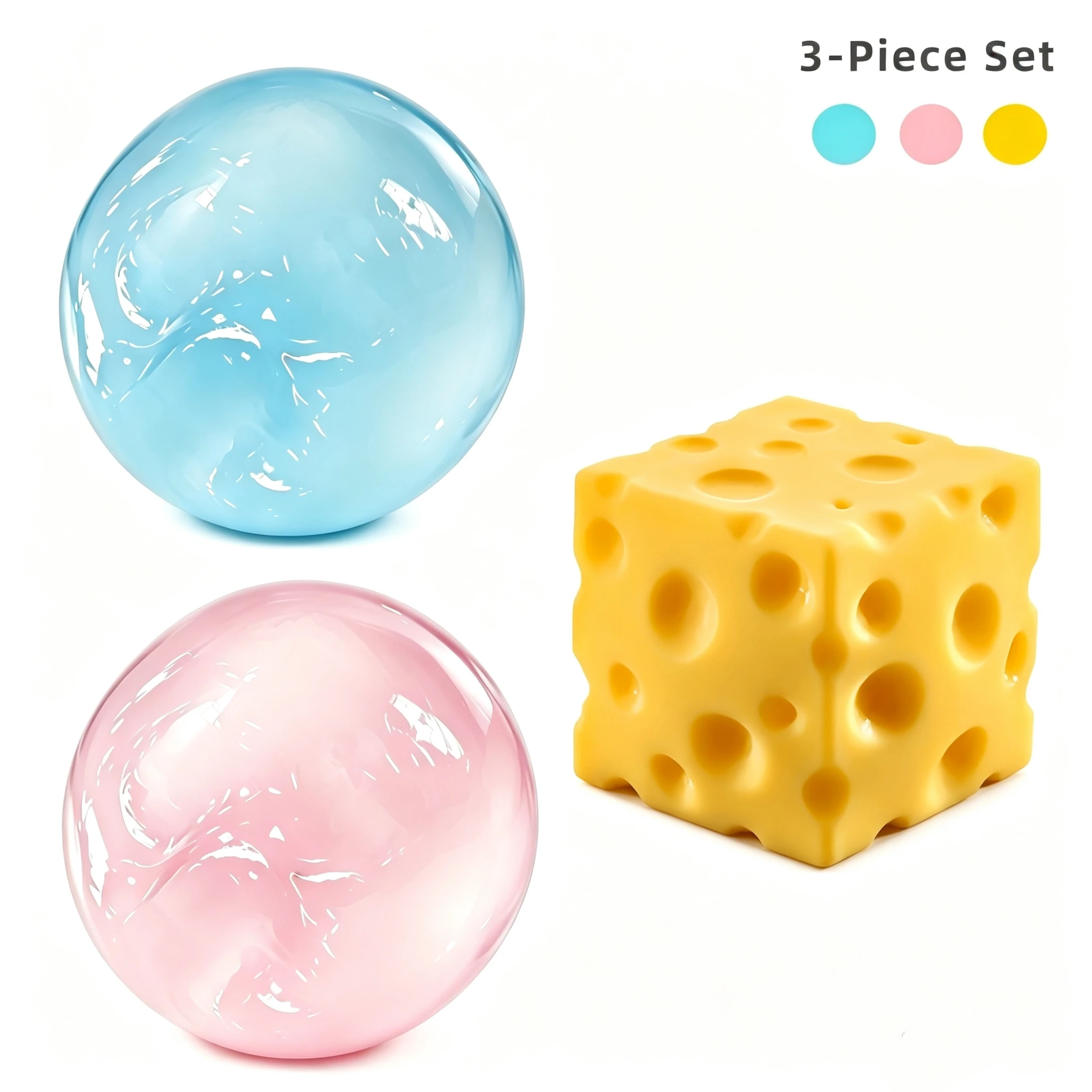 Kokosnussöl-Ball Stressabbau-Spielzeug, Weiches Simulations-Käse-Quetschspielzeug, Tragbares Handspielzeug für Büro und Zuhause – Detail 9