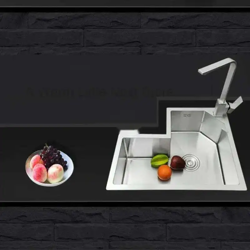 

Corner Single Slot Designer Special-shaped Kitchen Sinks Stainless Steel Sink Household Washbasin Creative Kitchen Accessories Y