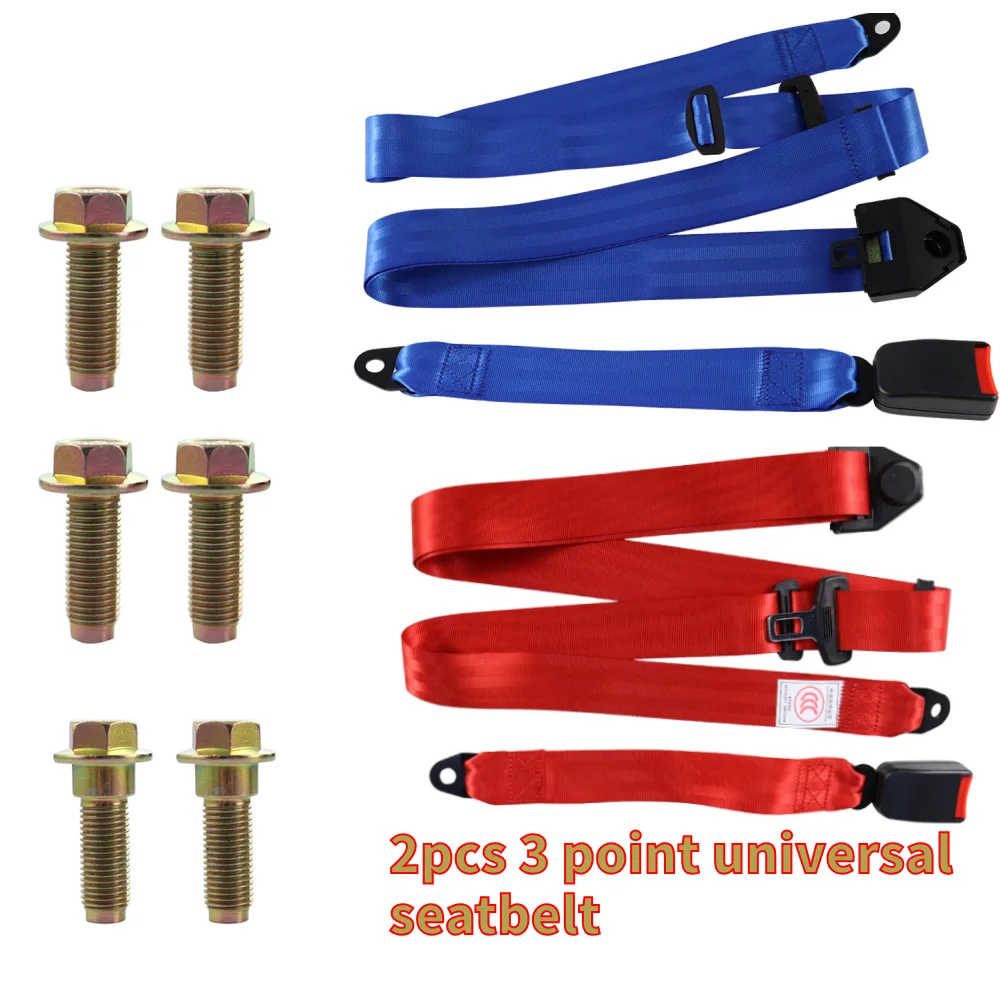 

Универсальный красный ремень безопасности для автомобильного сиденья, 1/2 шт., 3-точечный простой ремень безопасности, выдвижной автоматический ремень безопасности, регулируемый ремень безопасности
