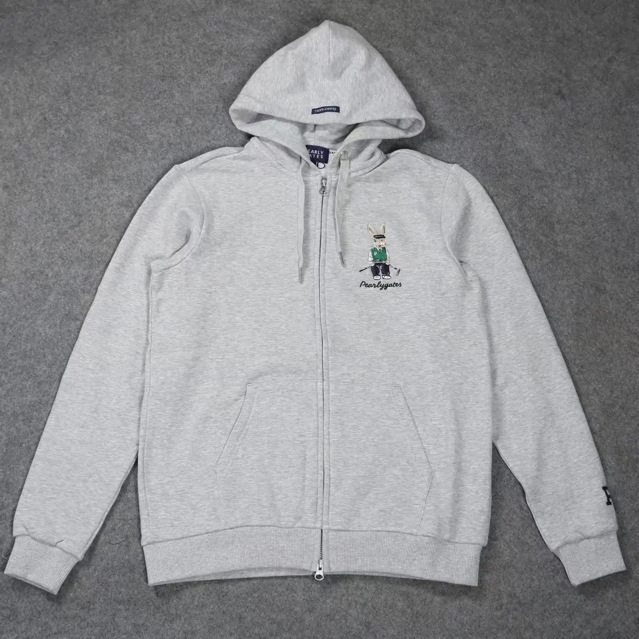 Pearlygates Men's and Women's Light Grey Zipper Hoodies Golf Sweatshirts Embroidered Logo Casual Jacket Easy to Match Gift for H - view 2