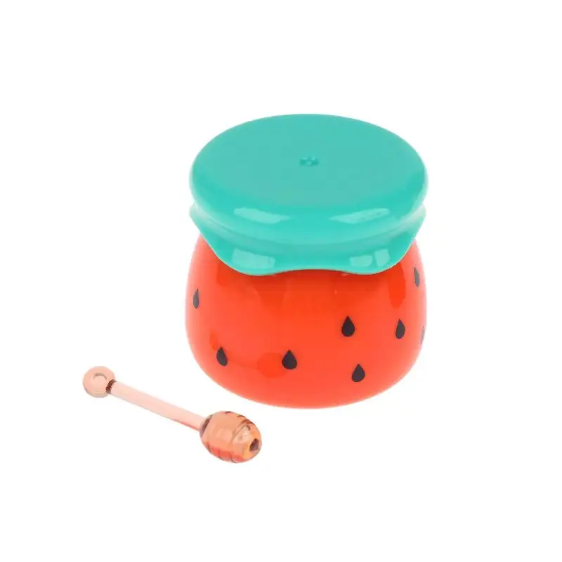 1 Stück Niedlicher Wassermelonen-Lippenbalsam-Behälter, Leeres Lippenmasken-Gefäß mit Mini-Honigstab, Lippenstift-Verpackung, Mini-Kosmetikspender – Detail 10
