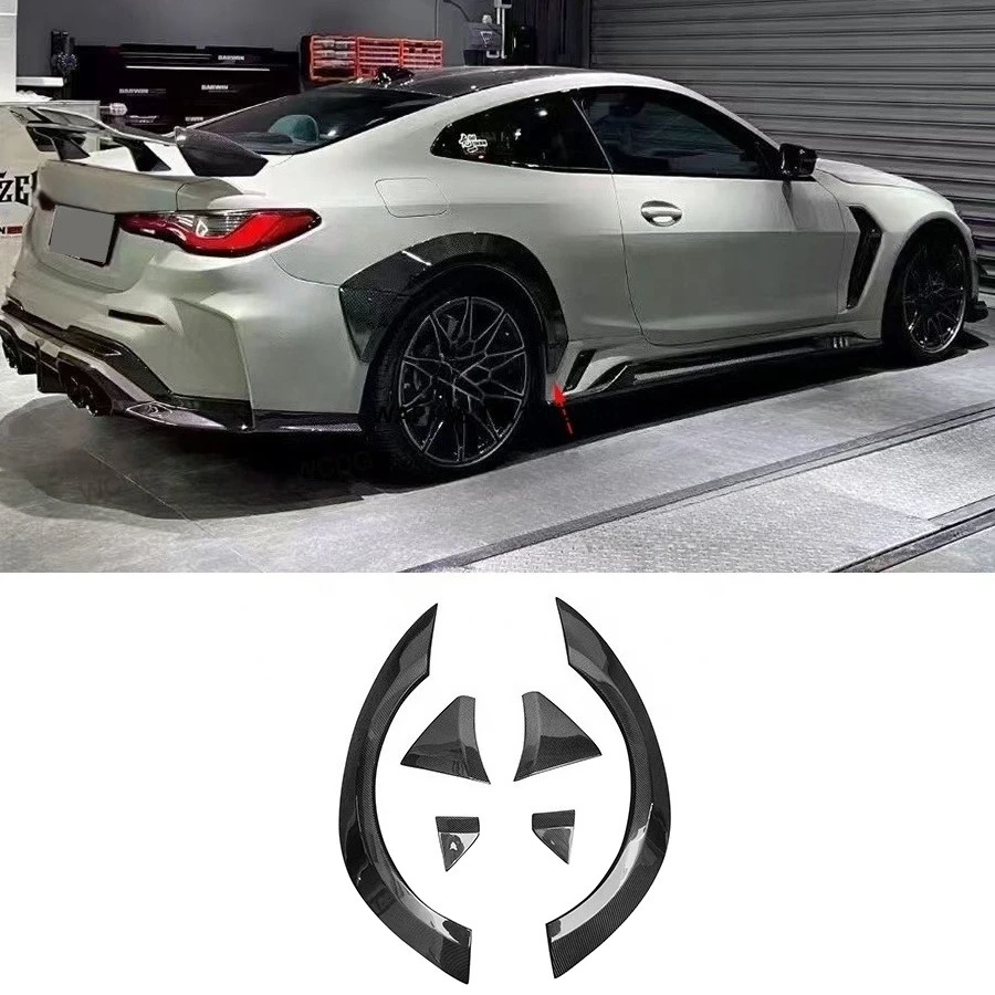 

2020+ for G80 M3 & G82 M4 Carbon Fiber Wide Rear Fender Flap 2021+ Car Rear Wheel Arch Trims Spoiler Bodykit Bumper Type
