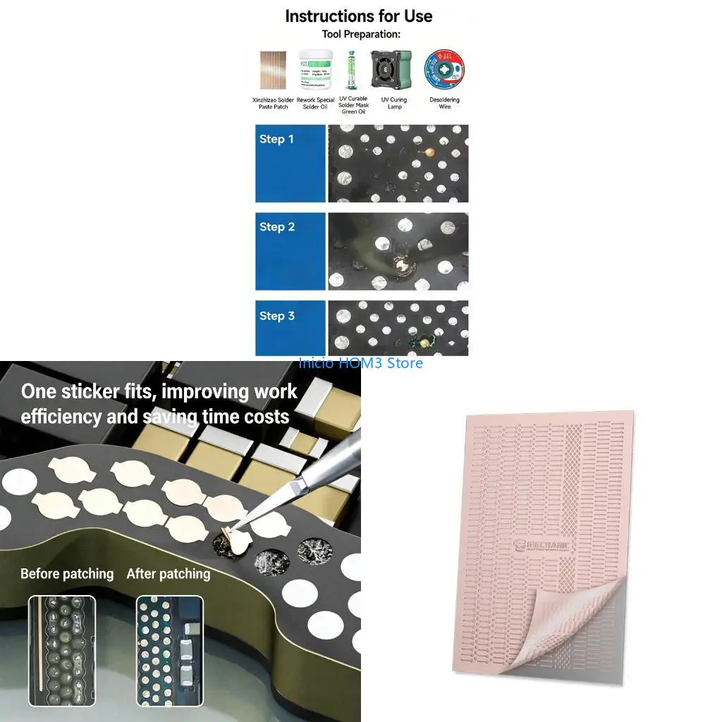 A5YD Professional Foil Solder Pad Repair Patches With Glues And Desoldering Wicks