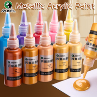 50ml Marie's Metallic Acrylic Paint, Pearlescent Rich Shiny Pigments with  Bottle, Golden Slivery for DIY Art Painting, Wood, Gl