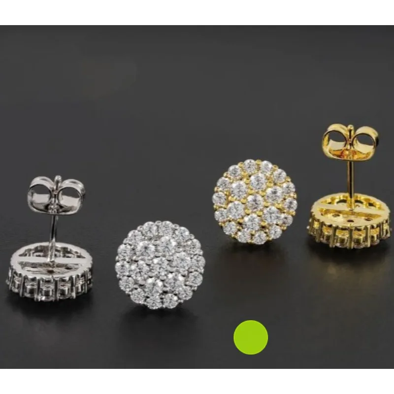 

Hip-Hop Streetwear 5A Zircon Square Stud Earrings – Unisex Gold-Tone Icy Statement Earrings for Men & Women​ earrings for women