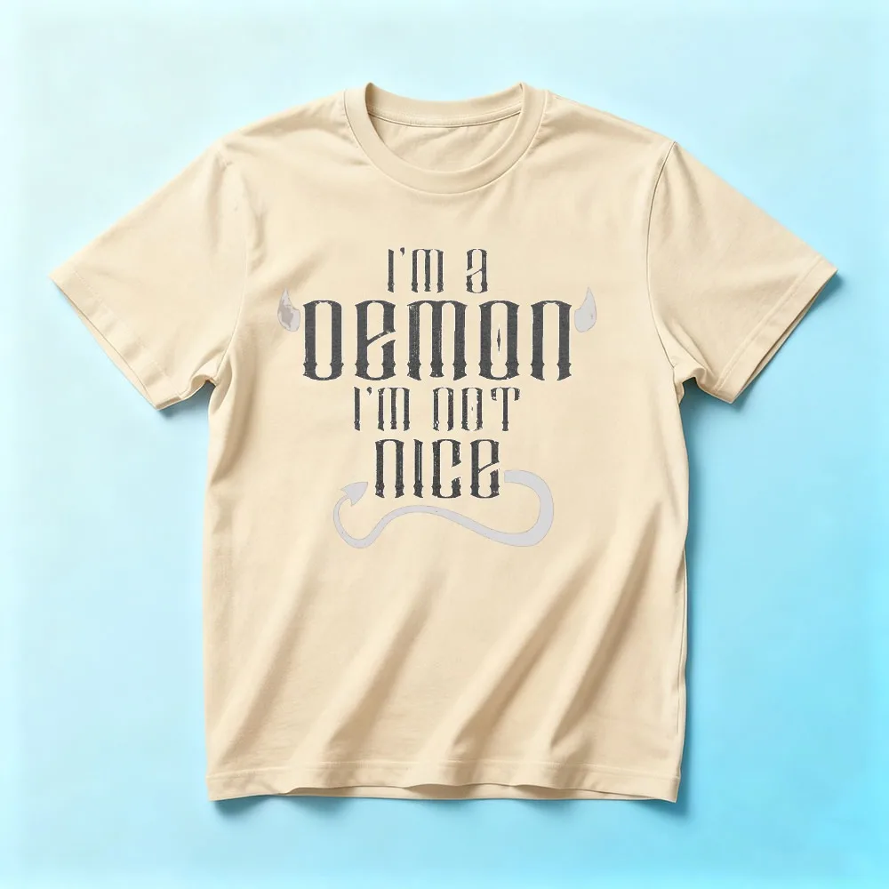 Good Omens Theme Tshirt I'm A Demon I'm Not Nice Shirt Crowley Aziraphale Short Sleeve Good Omens Fans Gift Tee Men Women Shirt