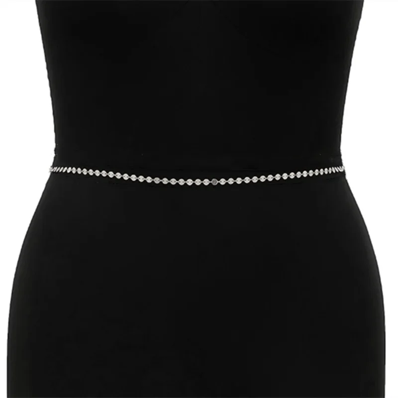 Retro Ladies Personality Street Gold and Silver Belt Factory Direct Supply Simple Handmade Sequined Waist Chain - Detail 1