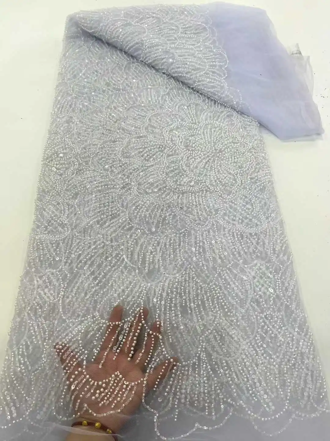 

Африканская кружевная ткань с блестками для жениха, 2021, высокое качество, французский тюль, кружево с нигерийскими бусинами, сетчатая кружевная ткань для женского праздничного платья