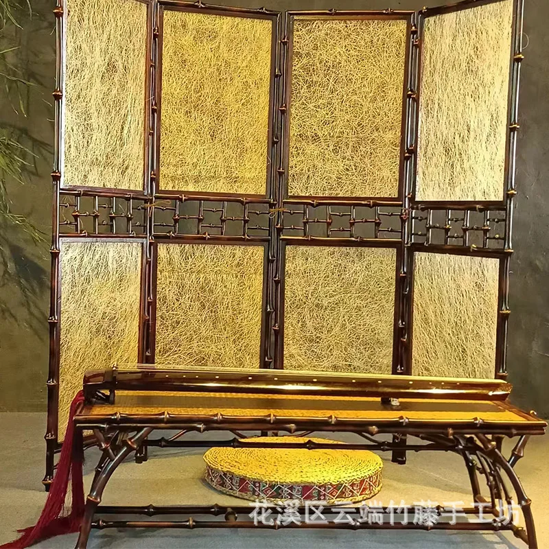 Retro new Chinese screen partition entrance living room tea room hotel B&B office Zen screen folding and moving