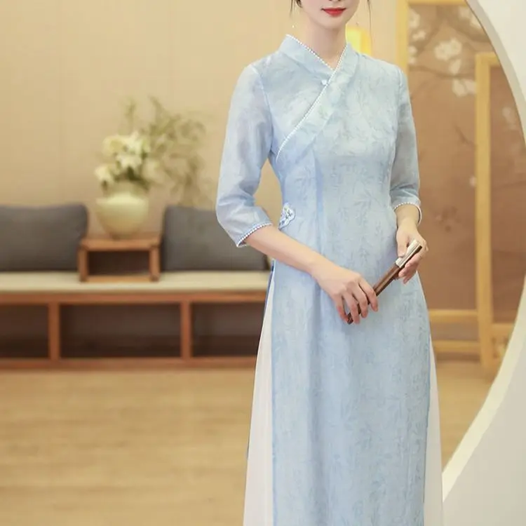 

Ретро китайский дзен модифицированный Aodai Dr летний новый Sle женский модный ретро ветровой све длина семь деталей другие материалы 00