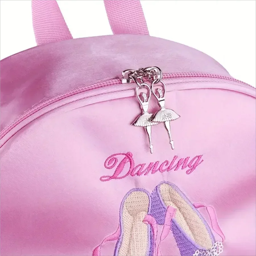 Bolsa de baile de encaje rosa para niñas, bolsa de Ballet de baile para niñas, bolsa de bailarina para bebés, mochila bordada de gimnasia para niños