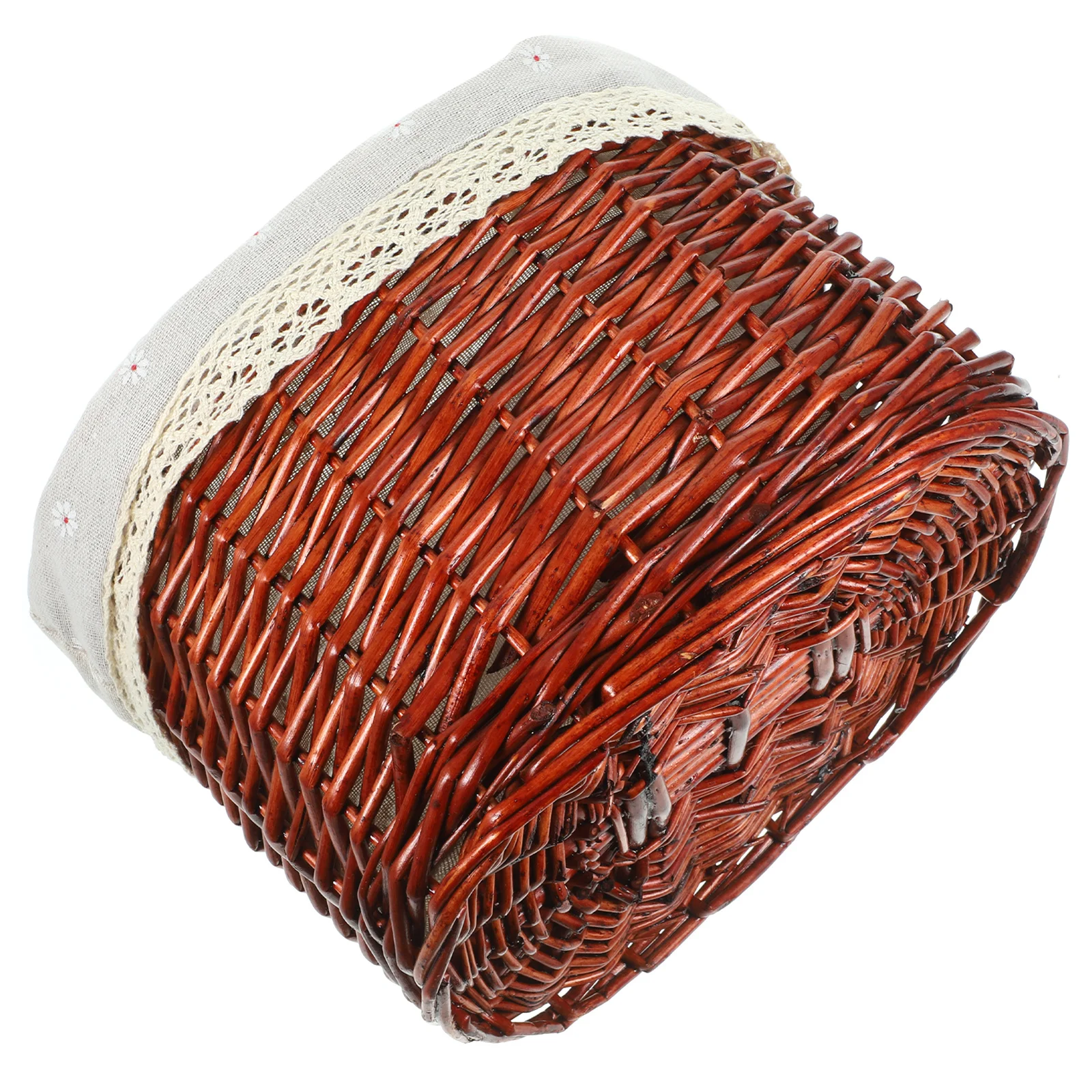 

Stylish Vintage Bike Woven Bucket Durable Rattan Basket Portable Fruit Vegetable Basket For Cycling Shopping Brown