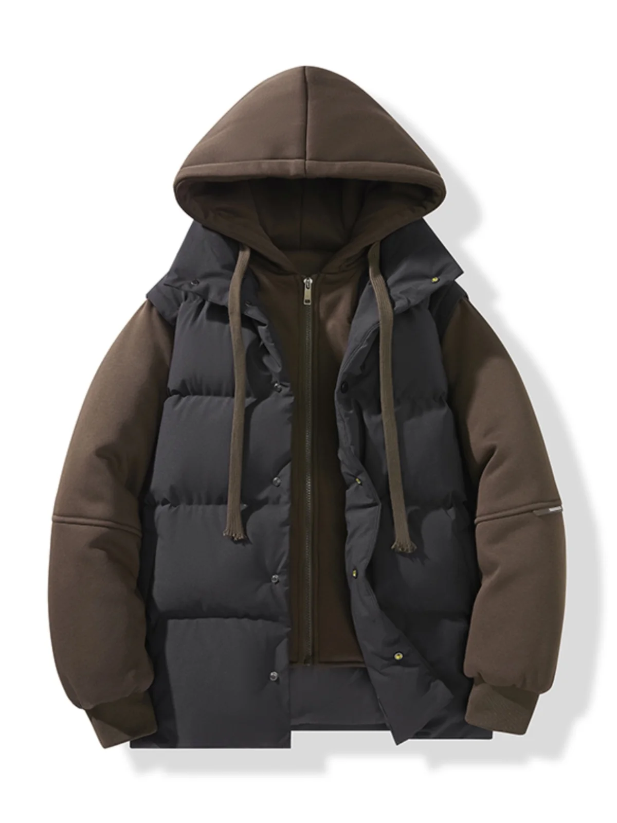 

Утепленная хлопковая куртка с капюшоном для молодежи, теплая зимняя верхняя одежда, имитация двухслойности, женская, модная, городская, приталенная, на молнии