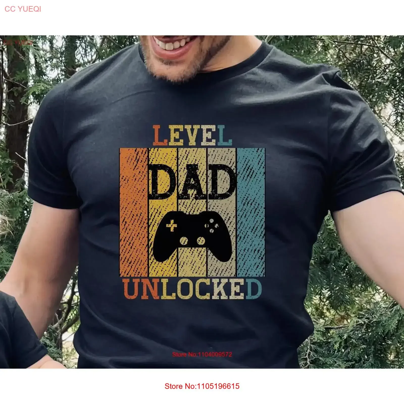 Nueva camiseta de papá de esposa, jugador, primer regalo del Día del Padre, anuncio de embarazo para él, nivel hasta vintage, lavado suave