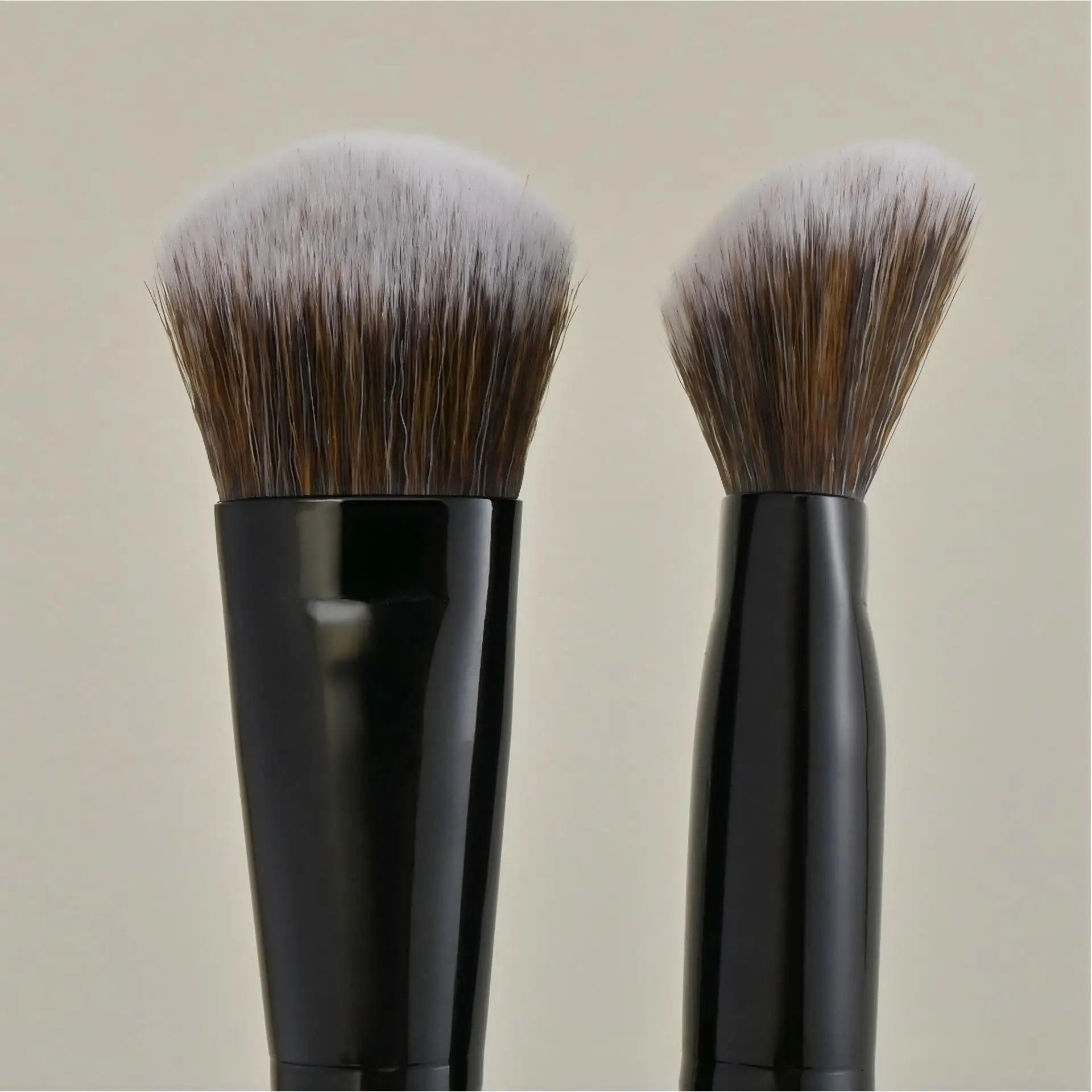 3pcs Brushes Private Label Multi Function Professional Angled Contour Foundation Brush Black Synthetic Hair Custom Logo 10sets