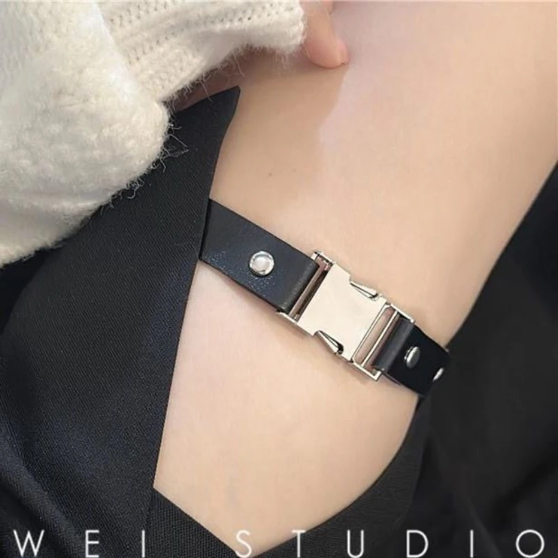 Comic Cosplay Punk black leather leg rings harness Garters leg Thigh Bands Y2K Subculture Elastic Gothic Lolita JK Leg Circles