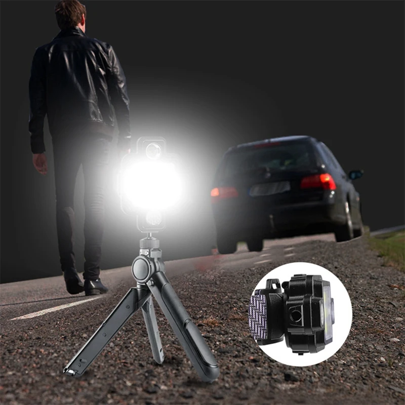Faro portátil multifuncional extraíble, TYPE-C de carga con imán, luces LED de trabajo