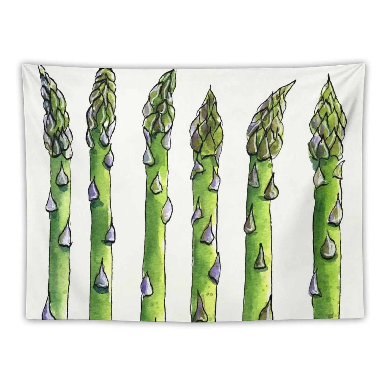 

New Ink and watercolor asparagus Tapestry Japanese Room Decor Wall Hanging Wall Kawaii Room Decor