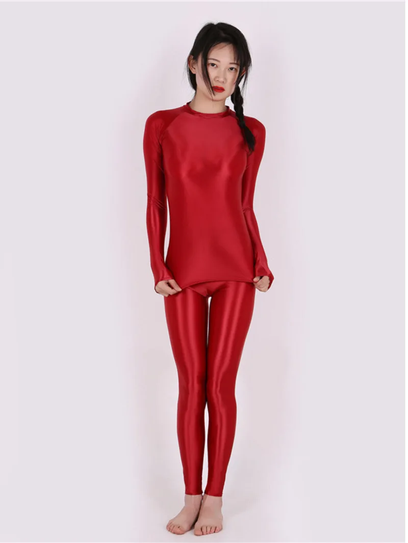 Hochelastische, große, dünne, ölglänzende, sexy High Strecth Langarm-Strumpfhose mit 7 Punkten, reine Farb-Bodys, weiche Mädchen-Slim-Fit, 6 m