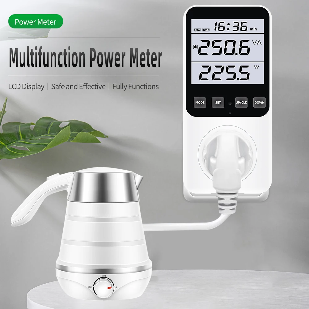 Imagem -03 - Digital Power Energy Meter Wattmeter Soquete Analyzer Lcd Voltímetro ac Amperímetro Monitor de Consumo Kwh e Custo Display