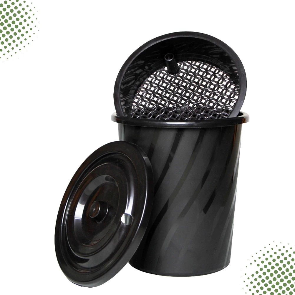 

Practical Tea Dross Holder Plastic Tea Trash Can Decorative Stripe Design