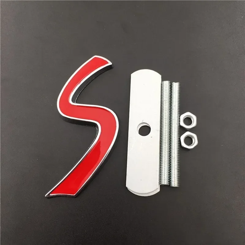 3D Metal Mini Cooper S Front Grille Badge Emblem Sticker Decal for Mini R50 R52 R53 R56 R57 R58 F55 F56 Car Styling Accessories