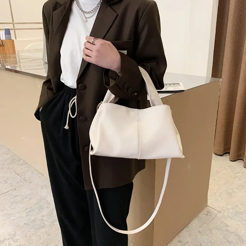 Women handbag 2024 new Brand Trendy Lady Shoulder bags Luxury Totes Soft PU Leather Crossbody Bags bolsas Casual big totes beige