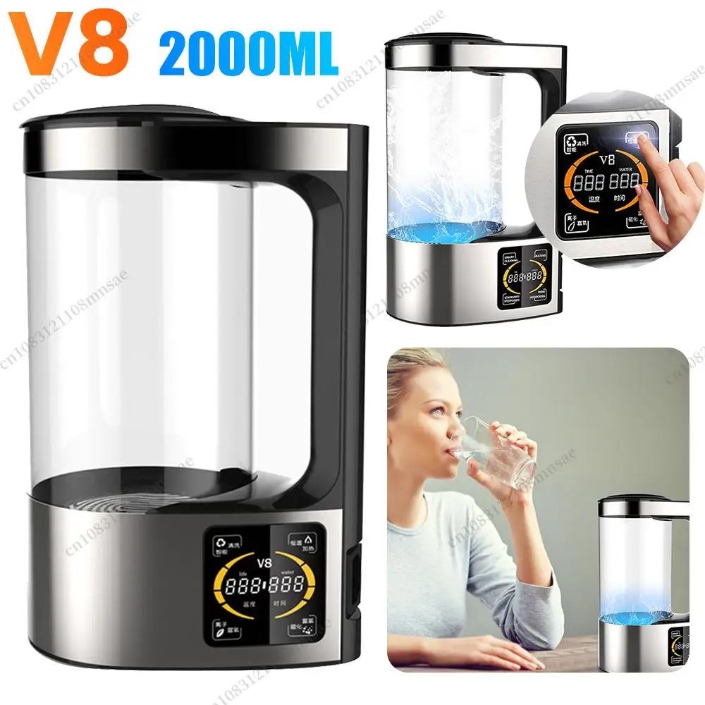 

2L Rich Hydrogen Water Bottle Healthy Hydrogen Rich Electric Kettle Heating Ionizer Machine Home Water Jug with English Menu