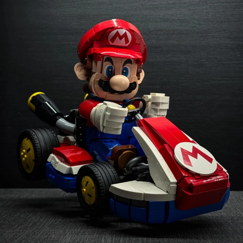 Nieuwe 72037 72050 Super Mario Kart Luigi & Mario Die-Cast Auto Set - Blauwe & Rode Raceauto's voor Kinderen, Verzamelfiguren