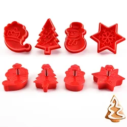 3D Christmas Cookie Printing Mold Pastry Chocolate Fondant Mould DIY Cookie Stamp Cutter Embossing Mold Baking Tool Accessories