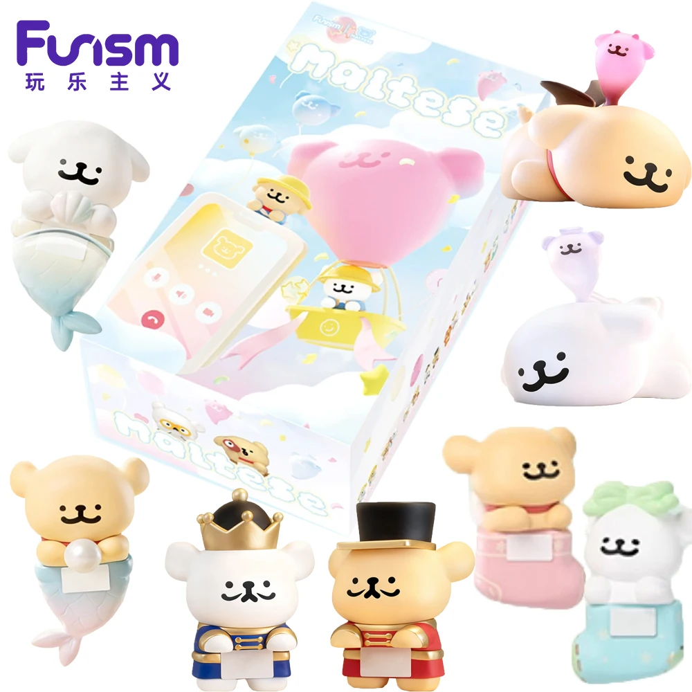 

Funism Original Maltese Fun Lying Series Mini Blind Box Cute Anime Dolls Model Individuation Desktop Decoration Surprise Gifts