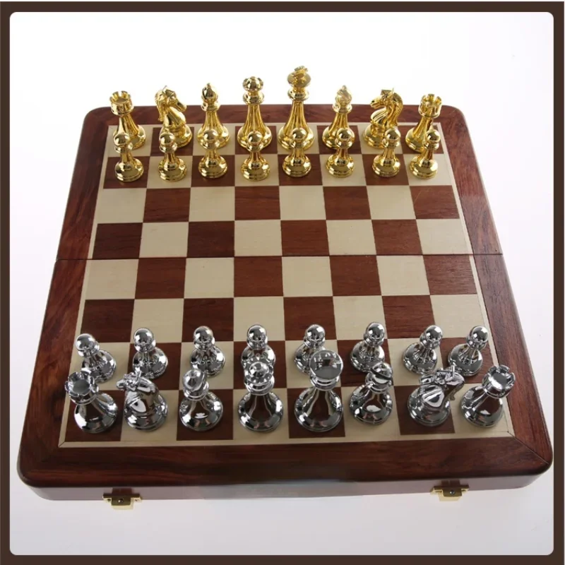 King And Queen Chess Professional Pieces Wood Metal Large Art Chess Educational Toys Set Luxury Big Gry Planszowe Entertainment