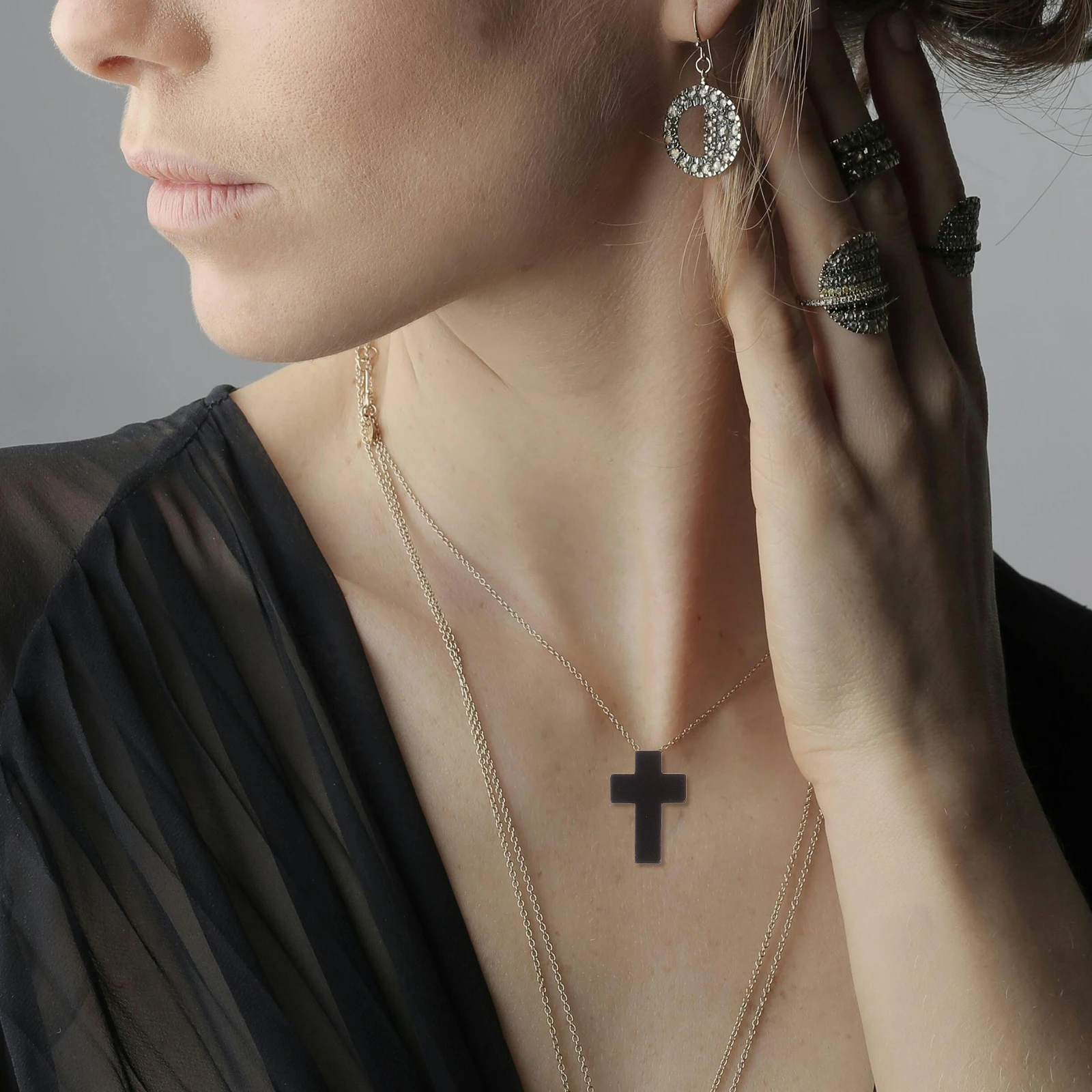 60 ciondoli pendenti in legno piccola decorazione ciondoli croce in legno forniture artigianali fai da te creazione di gioielli in legno naturale marrone nero