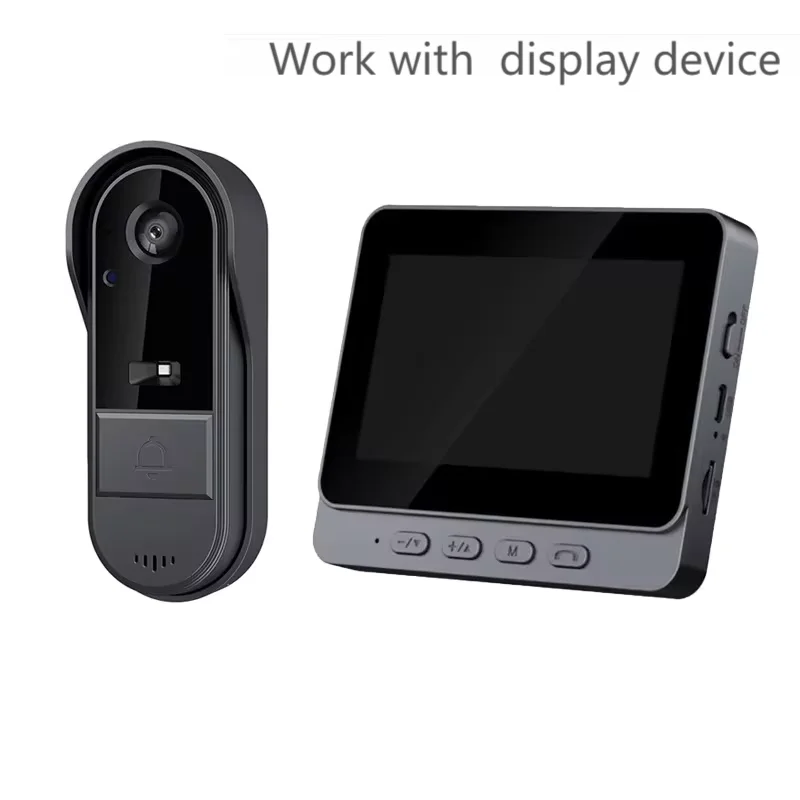 Sonnette d'interphone sans fil, Vision HD nocturne, écran IPS 4,3 pouces, étanche, caméra, vidéo de 