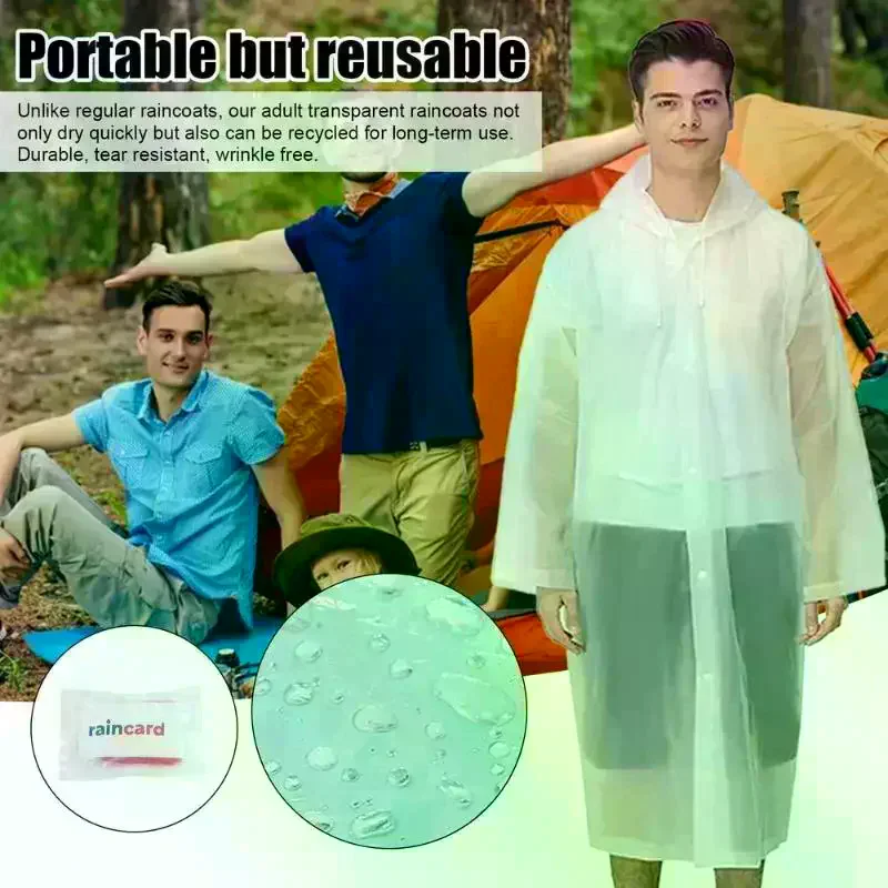 5pcs Disposable Raincoat Card Sized Raincoat Portable Rain Coat Waterproof Jacket Travel Outdoor Rafting Camping Supplies