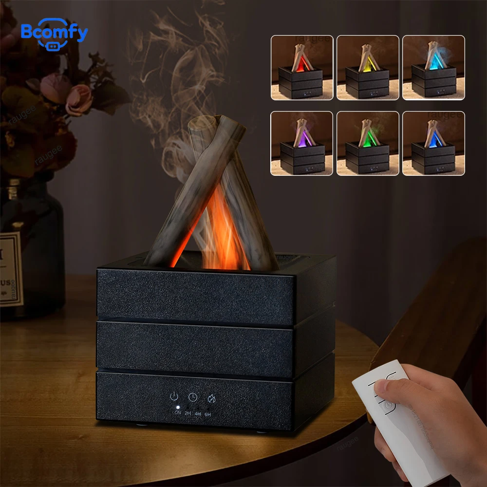 

Ароматический увлажнитель воздуха, красочный диффузор эфирного масла с пламенем, ультразвуковой ароматический диффузор, увлажнитель воздуха для дома и комнаты с ночником