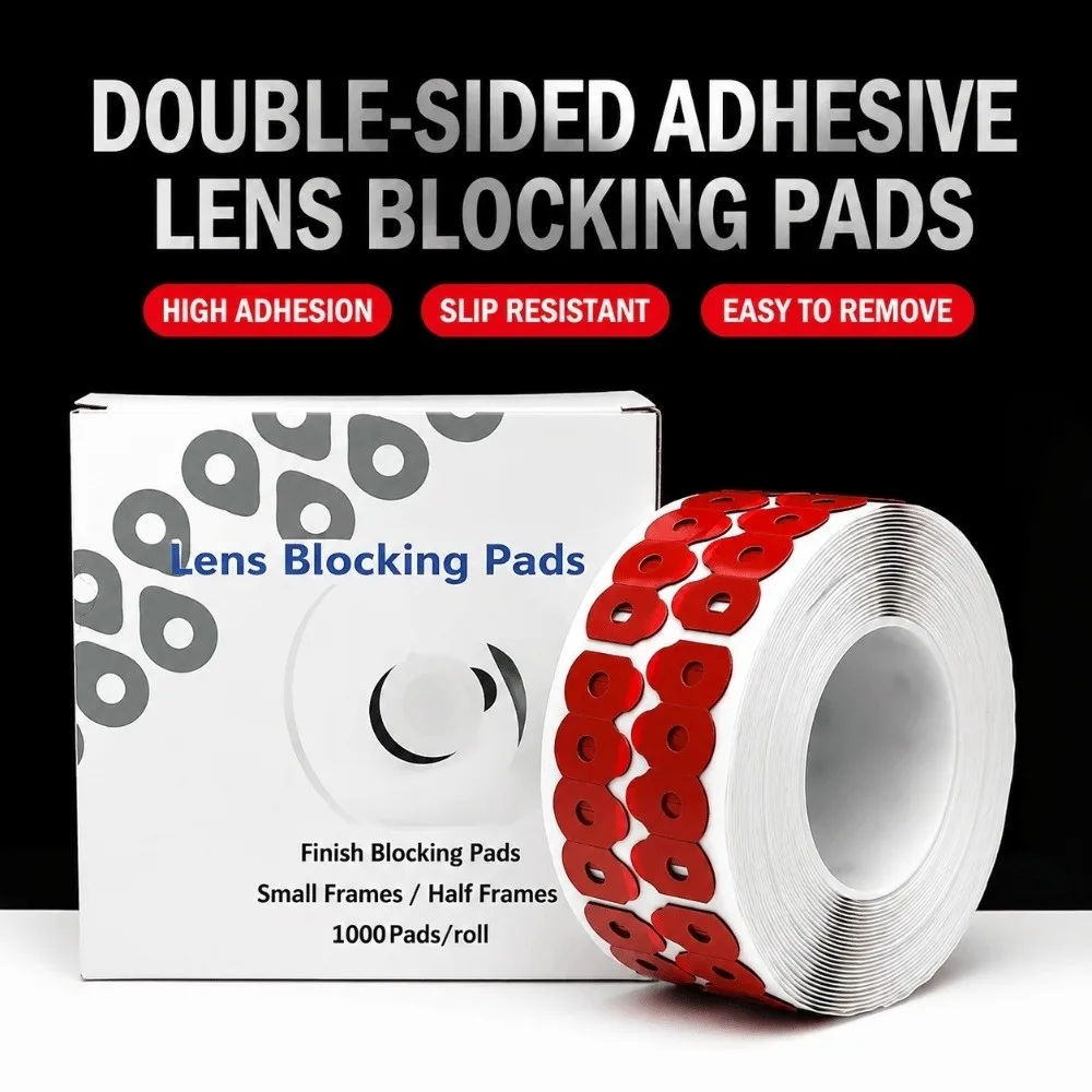 Double Sided Lens Edging Blocking Pads Non-Slip Red Optical Adhesive Sticker High Quality Lens Processing Accessories