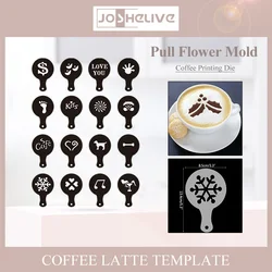 1/8/16pcs Christmas Coffee Printing Mold  Cappuccino Latte Drawing Mold  Coffee DIY Art Stencils Spreading Tool