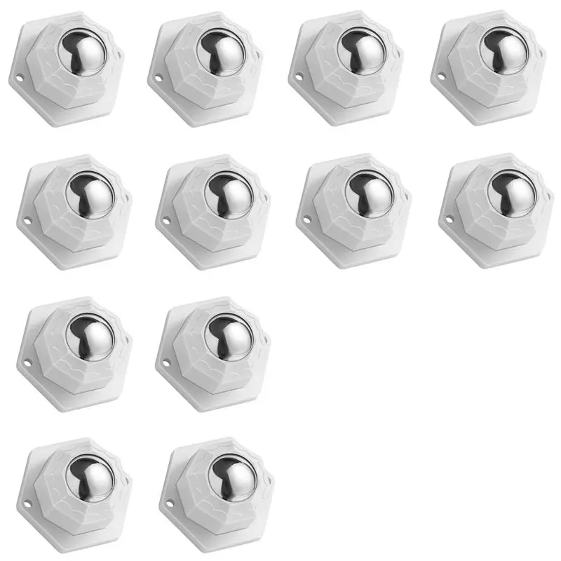 

ABUL-Mini Caster Wheels For Small Appliances, Self Adhesive Caster Wheels, Stainless Steel Rollers (12 PCS, White) Easy To Use