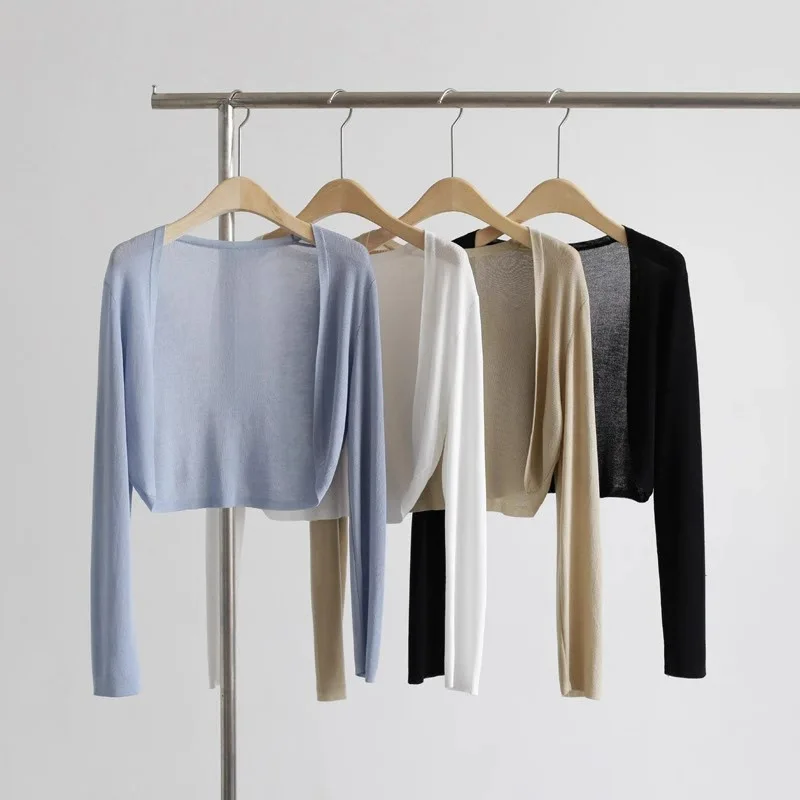 Women Knit Sun Protection Cardigan Lightweight Spring Summer Shawl Outer Cover for Cami Dress Summer Sunproof Shrug Top