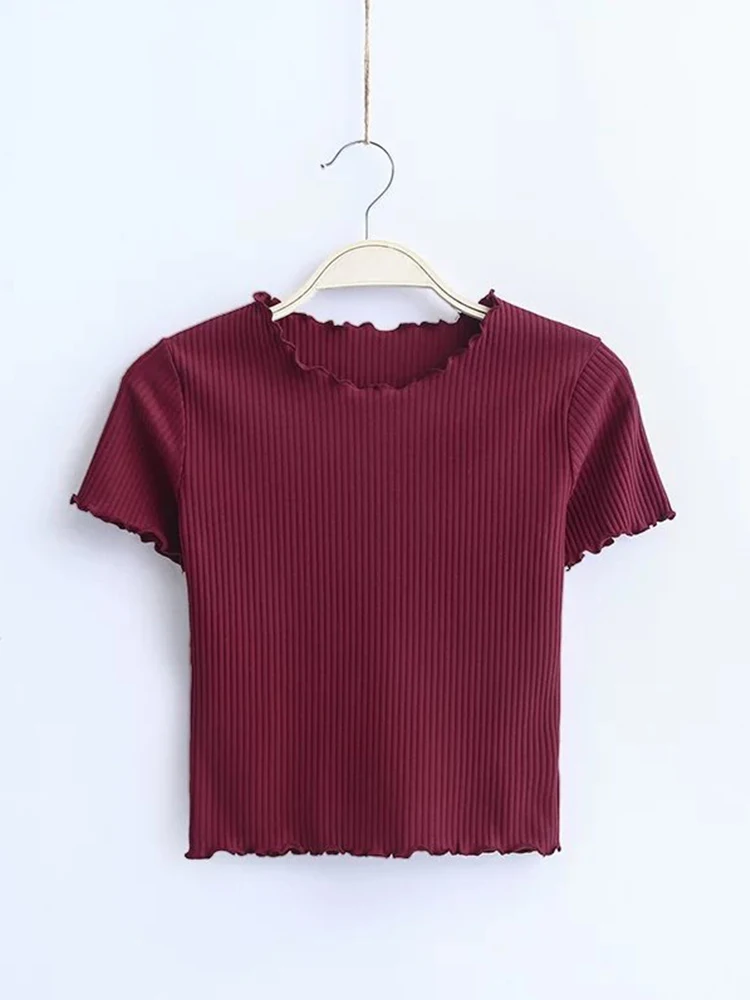 Nuova camicia estiva a maniche corte versatile e slim fit a maniche corte con bordo dolce fungo e parte superiore inferiore in filo