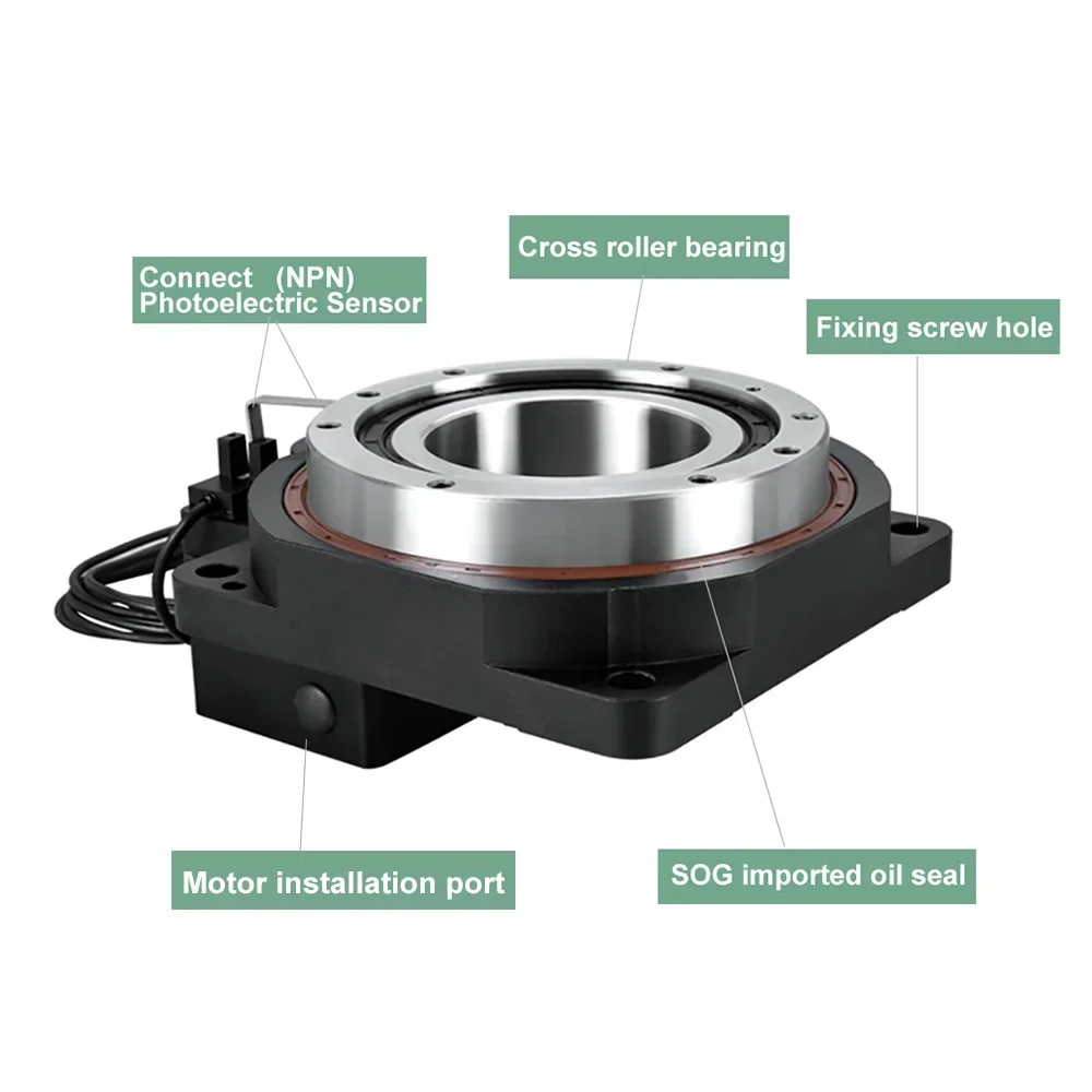 CNC Hollow Rotating Actuator Platform Laser Marking Rotary Table Indexing Plate Motorized Turntable Circular Positioning 4 axis