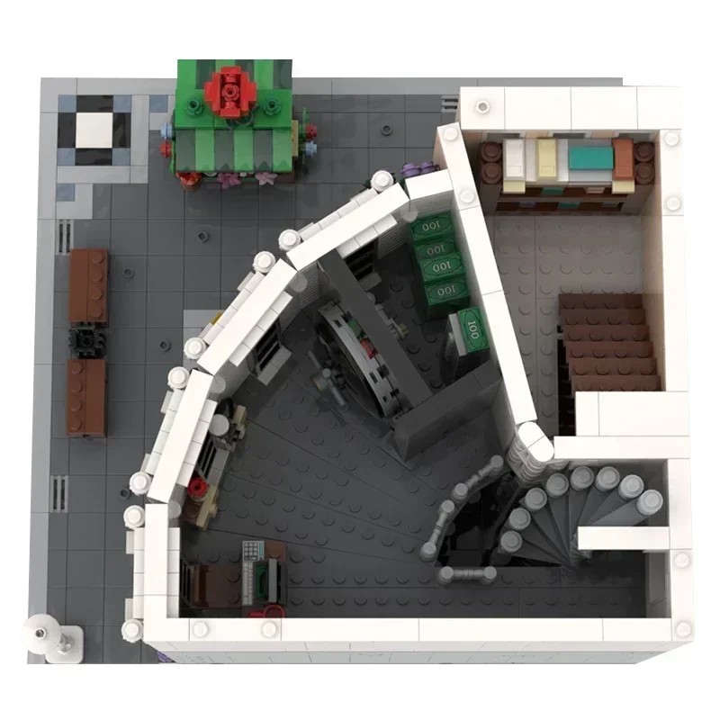 Street View Model Moc Bouwstenen Gebogen Hoek Berkenbank Technologie Modulaire Blokken Geschenken Kerst Speelgoed DIY Sets Montage
