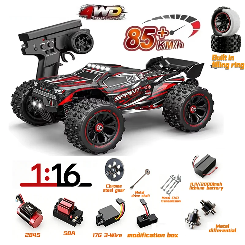MJX Hyper TS 9522 pro RC auto borstelloze 4WD hoge snelheid 85km/u op afstand bestuurbare off-road truck met grote wielen, makkelijk te besturen voertuig