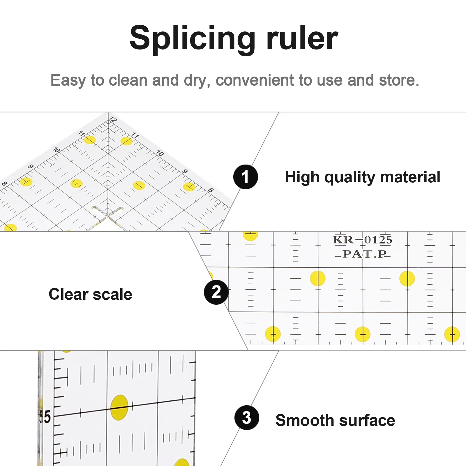 

1Pcs Quilting Ruler Transparent Square Shape Sewing Ruler for Clothing Patchwork Measuring Craft Fabric Sewing Tool