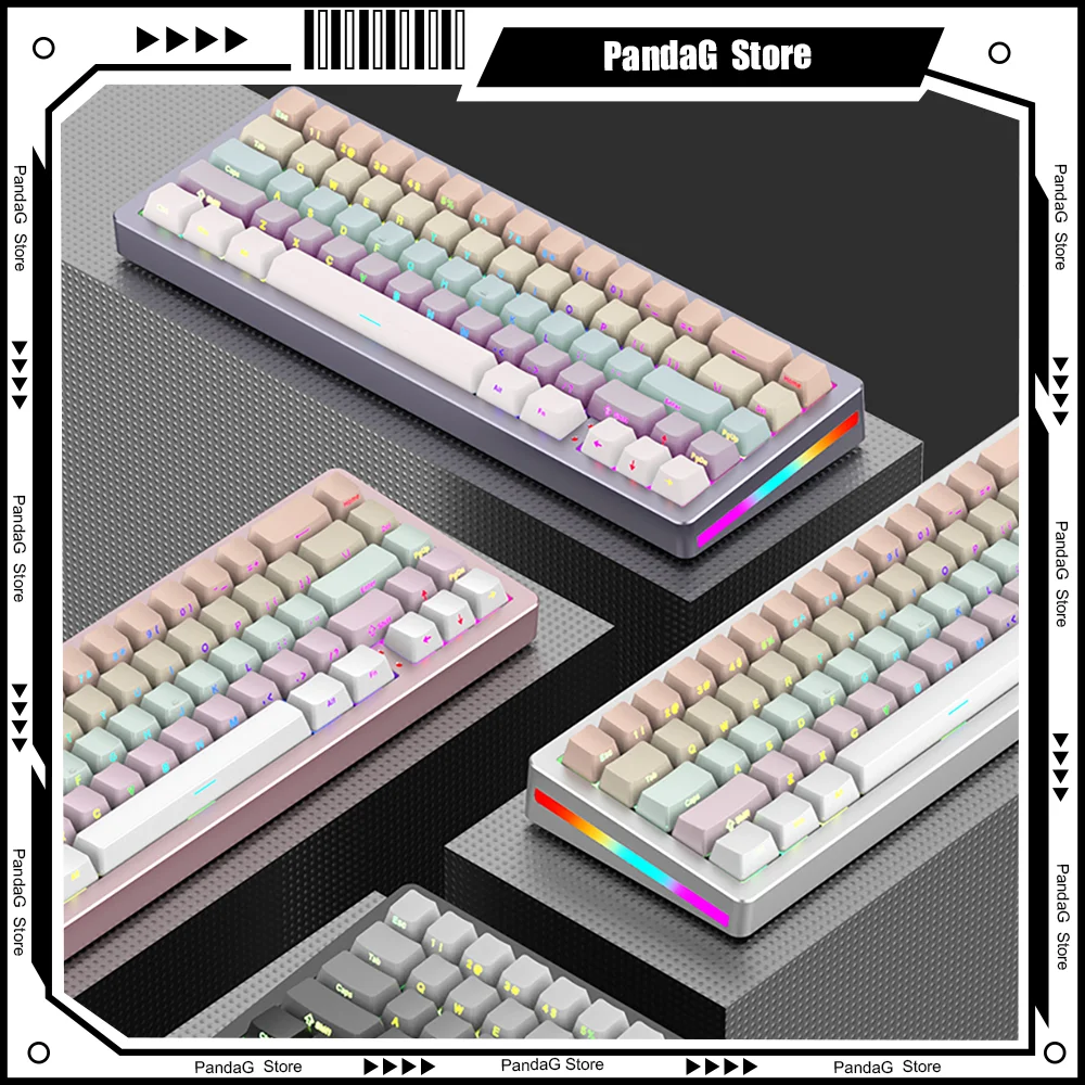 Imagem -01 - Xinmeng Tri-mode Teclado Mecânico Alumínio Acabado Kit de Personalização Junta Hot-swappable Gaming Side Gravura M67 xinmeng tri mode teclado mecanico aluminio acabado kit de personalizacao junta hot swappable gaming side gravura m67 01