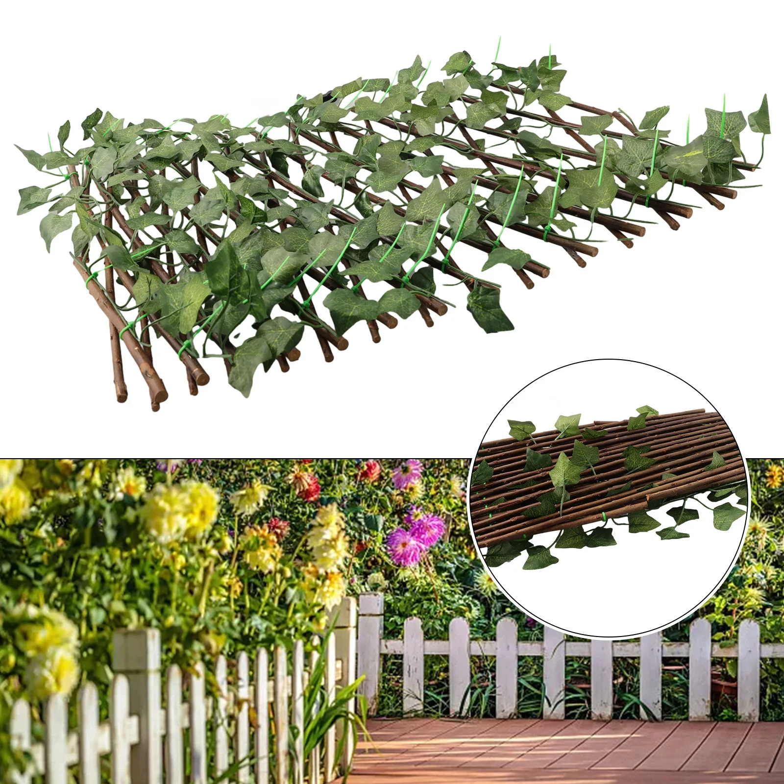 Garden Screening Expanding Trellis Fence Privacy Screen Artificial Ivy Leaves Fence Hedge Expanding Screen Wall Garden Decor