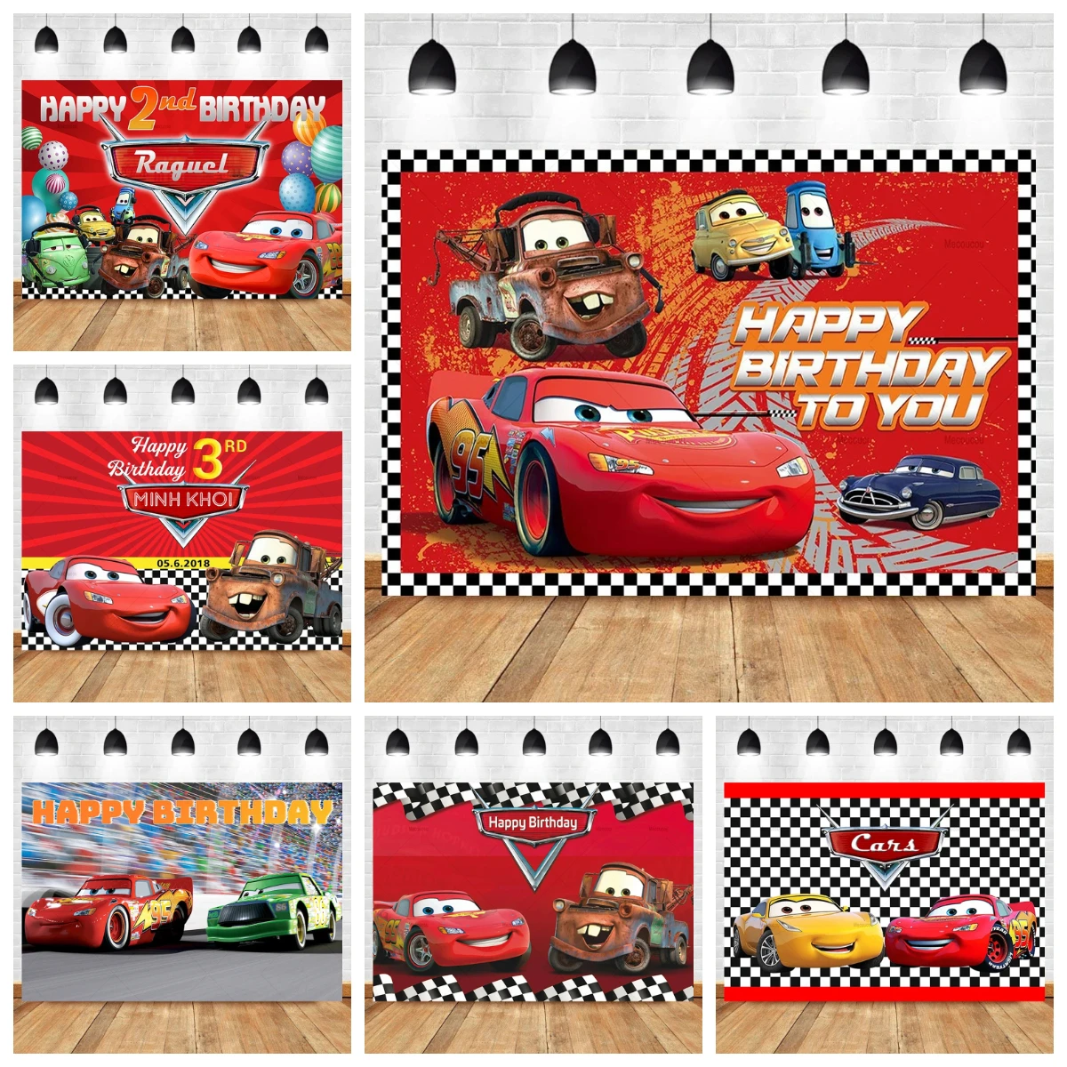 

Boy's Birthday Car Photography Background Customization Red Lightning Car Boy's Birthday Party Baby Shower Decoration PhotoProps